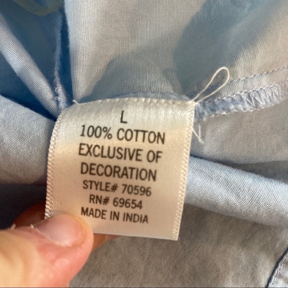 Francescas | Blue Embroidered Off the Shoulder Top cottage core - Picture 11 of 12